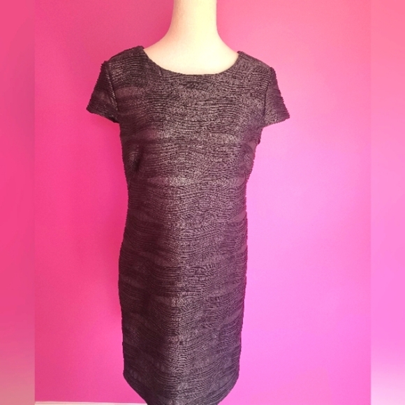 Scarlett Nite y2k Junior Ladies Dark Shimmer Gray Textured Evening Dress Size 14 - Picture 1 of 9